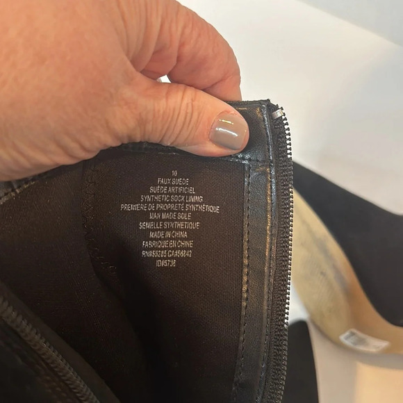 EXPRESS SUEDE THIN HEELED ANKLE BOOTIES SIDE ZIPPER POINTY TOE - Picture 8 of 8